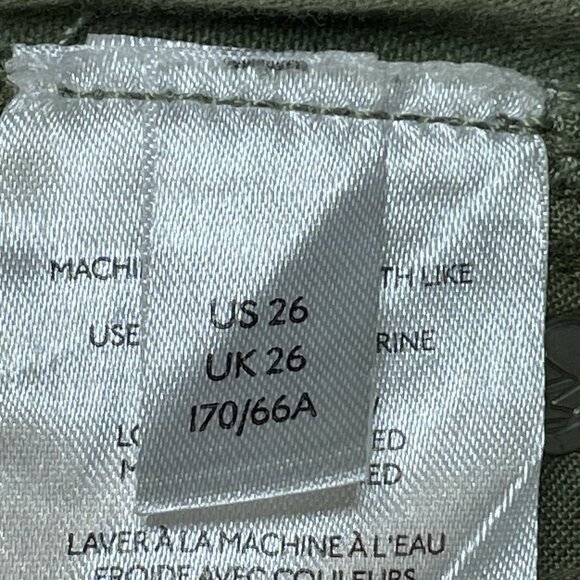 We The Free Jeans Womens Sz 26 Green Mid Rise Raw Hem Ankle Jeans 25x26 - Picture 11 of 13